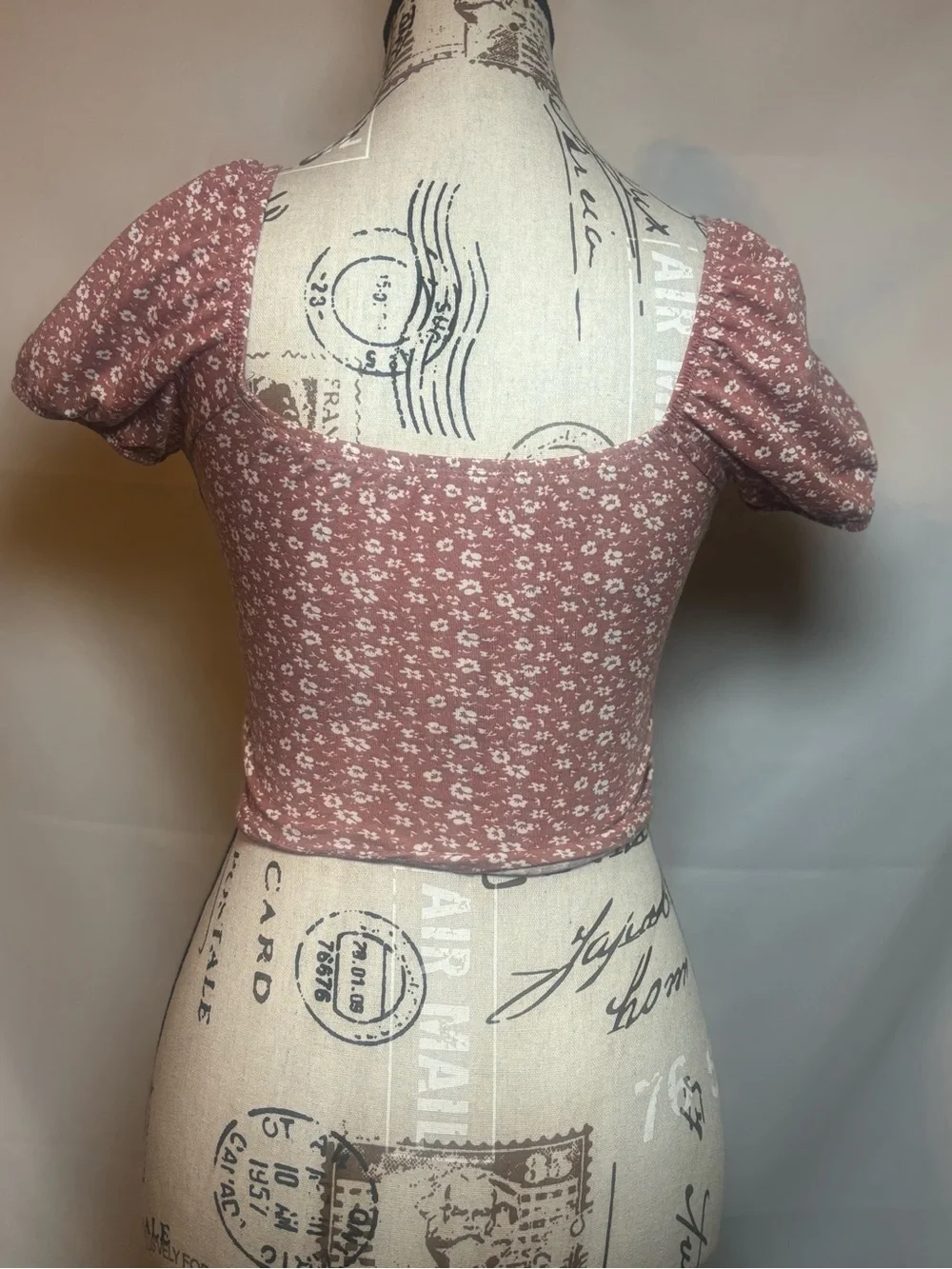 Shein Floral Crop Top Short Sleeve Size XS - Picture 2 of 5